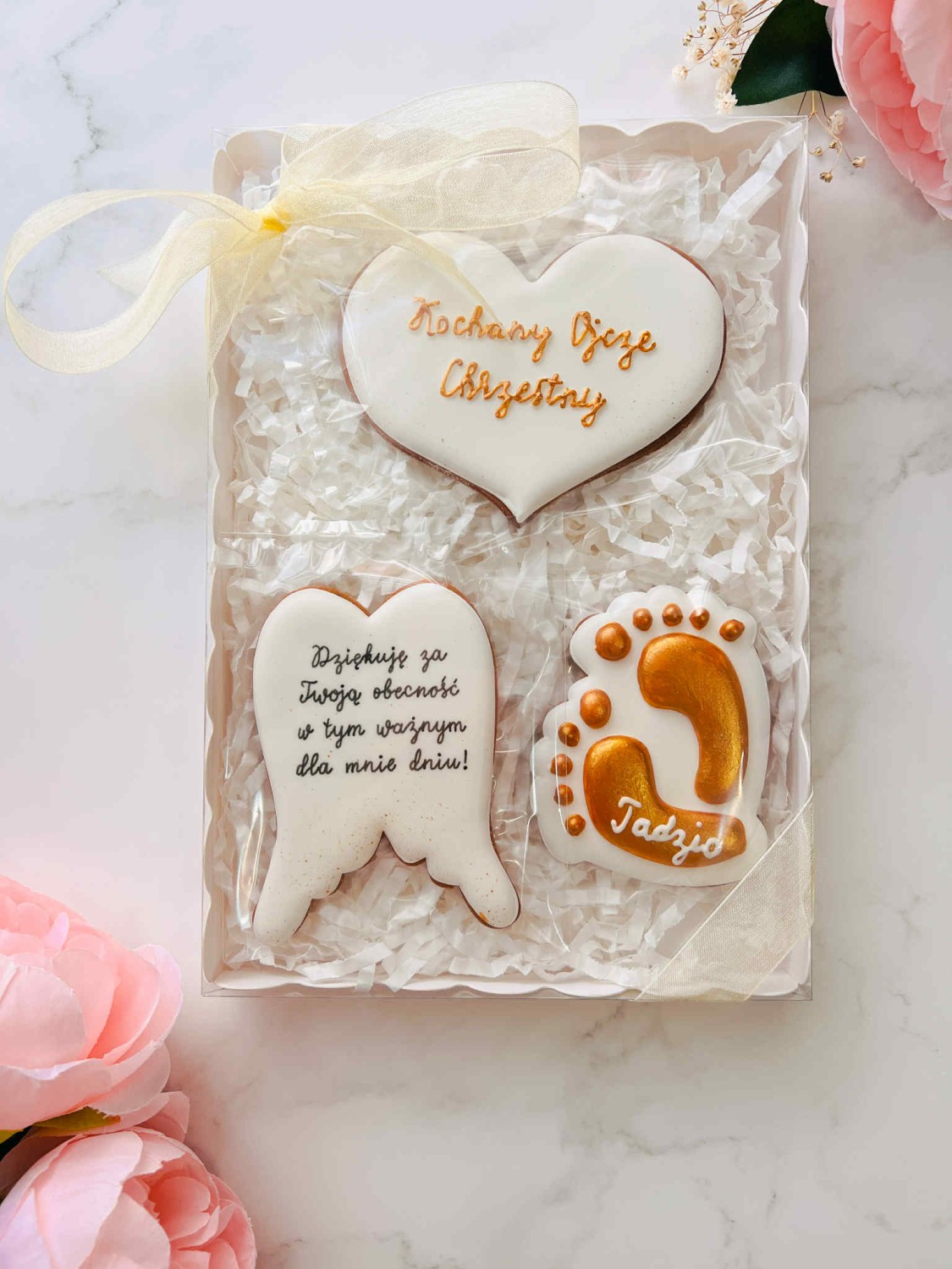 Podziękowanie dla Chrzestnych zestaw pieników